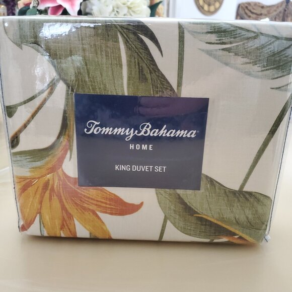 Tommy Bahama Birds Of Paradise Ivory Cotton King 3-Piece Duvet Cover Set - Picture 10 of 10